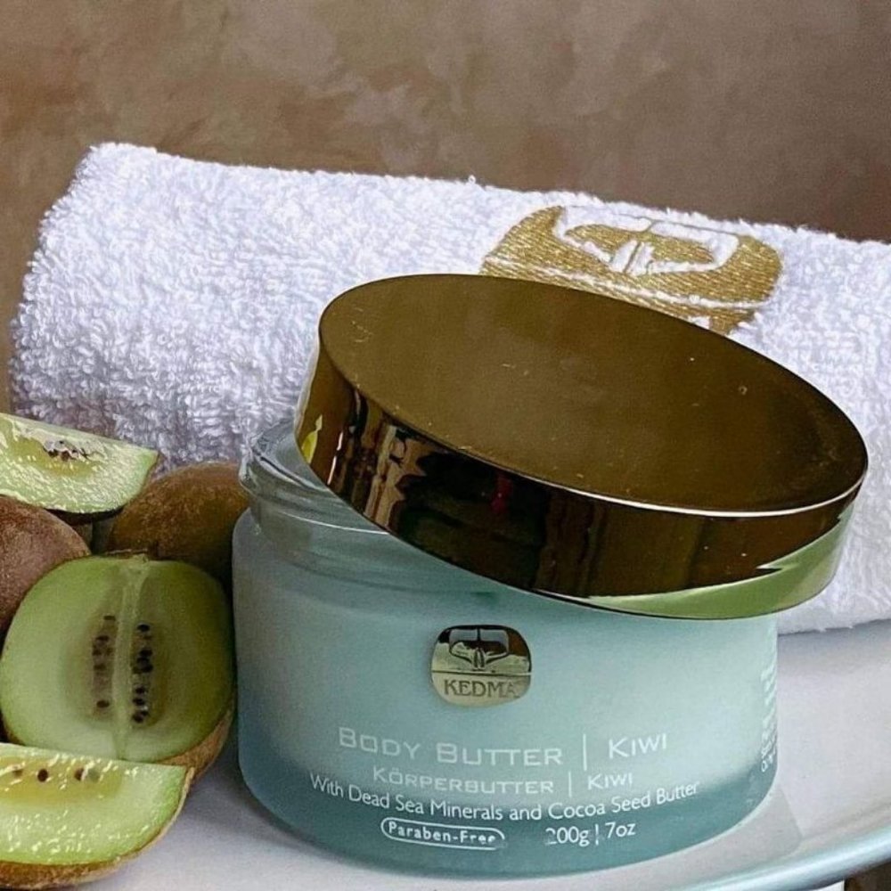 KEDMA BODY BUTTER KIWI-DEAD SEA MINERALS & COCOA SEED OIL-8.8 fl oz / 250 ml-NEW